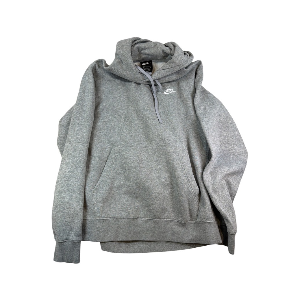 Nike Sportswear Club Fleece Hoodie Heather Grey Pullover Womens Medium